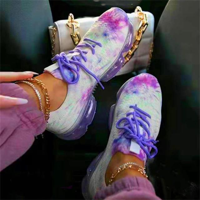 Baskets Tendance pour Femmes - Coussinets et Lacets - Chaussures de Sport Légères et Respirantes pour la Course à Pied, l'Entraînement en Extérieur - Idéales Printemps/Été pour Couples