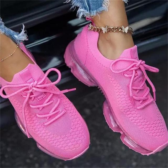 Baskets Tendance pour Femmes - Coussinets et Lacets - Chaussures de Sport Légères et Respirantes pour la Course à Pied, l'Entraînement en Extérieur - Idéales Printemps/Été pour Couples