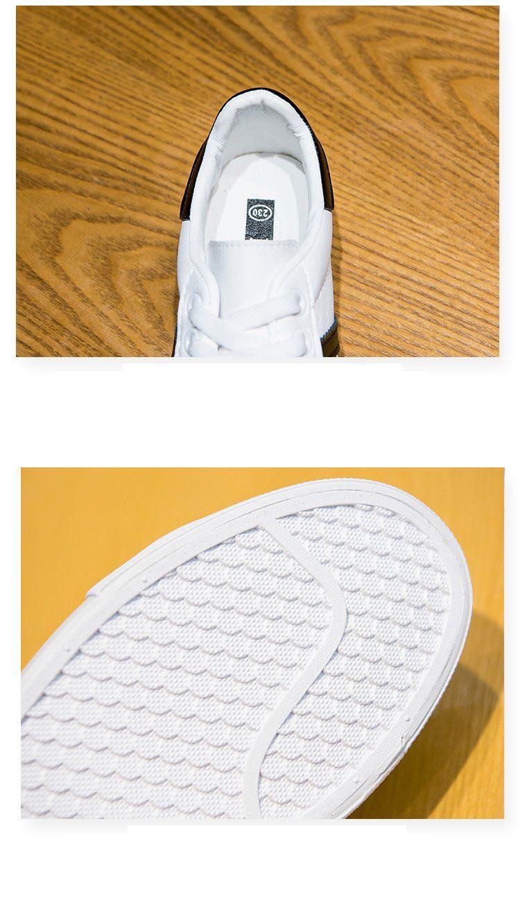 Chaussures décontractées blanches pour femmes Baskets décontractées plates pour femmes Chaussures vulcanisées respirantes pour filles Baskets confortables en cuir écologique à lacets de style décontracté blanc Baskets de rue
