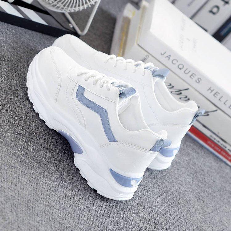 Baskets en cuir blanc pour femmes, chaussures plates confortables et respirantes, baskets à plateforme basses à lacets, classiques et confortables pour jeunes filles