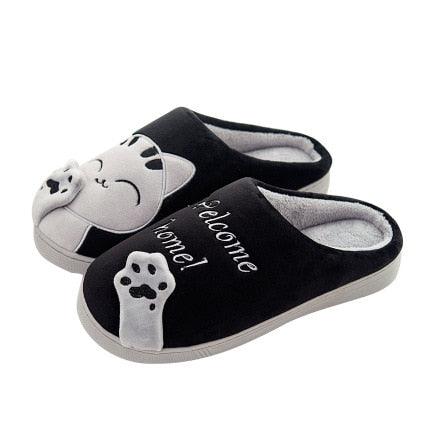 Chaussons d'hiver pour femmes, chaussures de chat, chaussons d'intérieur doux et chauds pour couples, chaussons de chambre ultra doux et légers, semelle en caoutchouc imperméable pour intérieur et extérieur pour femmes