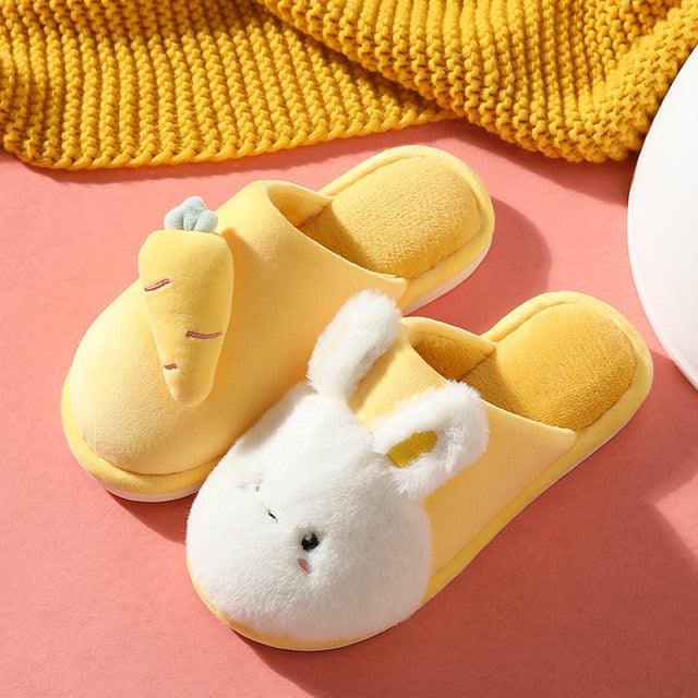 Femmes Hiver Maison Fourrure Chaussons Chaud Coton Lapin Chaussures Intérieur Chambre Femmes Hommes Claquettes Fourrure Coton Pantoufles Maison Doux Polaire Peluche Maison Chaud Confortable Pantoufles