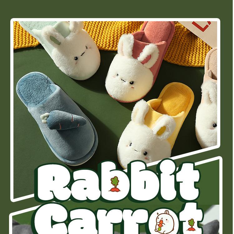 Femmes Hiver Maison Fourrure Chaussons Chaud Coton Lapin Chaussures Intérieur Chambre Femmes Hommes Claquettes Fourrure Coton Pantoufles Maison Doux Polaire Peluche Maison Chaud Confortable Pantoufles