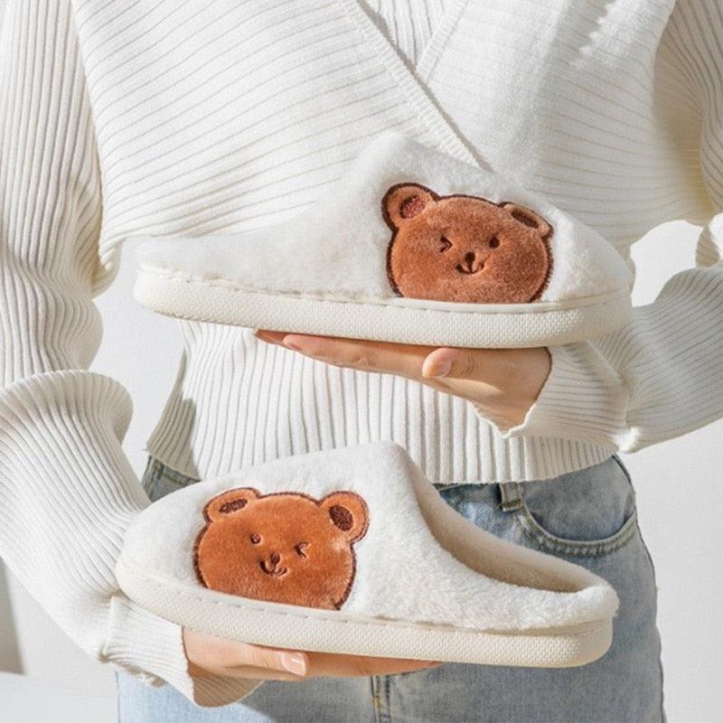 Chaussons d'hiver chauds en fourrure pour femmes, chaussons de maison pour hommes, talons plats confortables, pantoufles d'intérieur chaudes et douces en polaire, pantoufles à mémoire de forme, chaussures de chambre d'hiver
