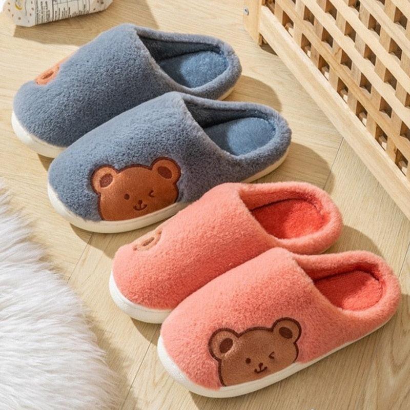 Chaussons d'hiver chauds en fourrure pour femmes, chaussons de maison pour hommes, talons plats confortables, pantoufles d'intérieur chaudes et douces en polaire, pantoufles à mémoire de forme, chaussures de chambre d'hiver