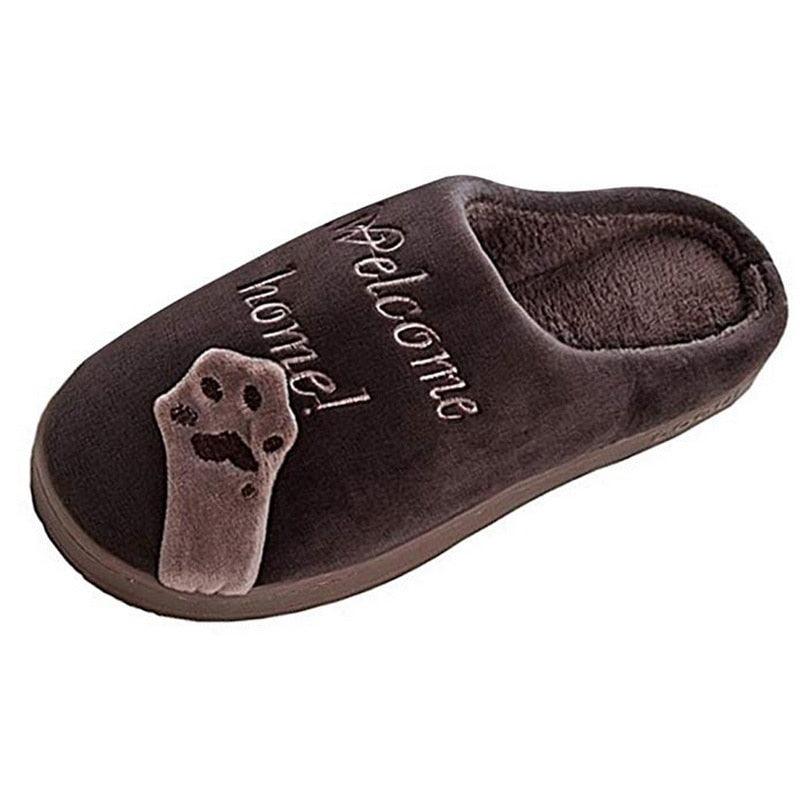 Chaussons d'hiver chauds pour femmes, chaussures de couple en peluche motif chat, chaussures plates douces d'intérieur, confortables, en mousse à mémoire de forme, chaussons chauds à enfiler pour la maison