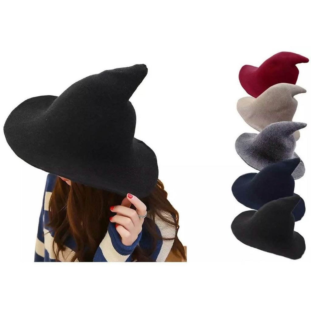 Chapeau de sorcière tricoté en laine chaud pour femme pour l'hiver