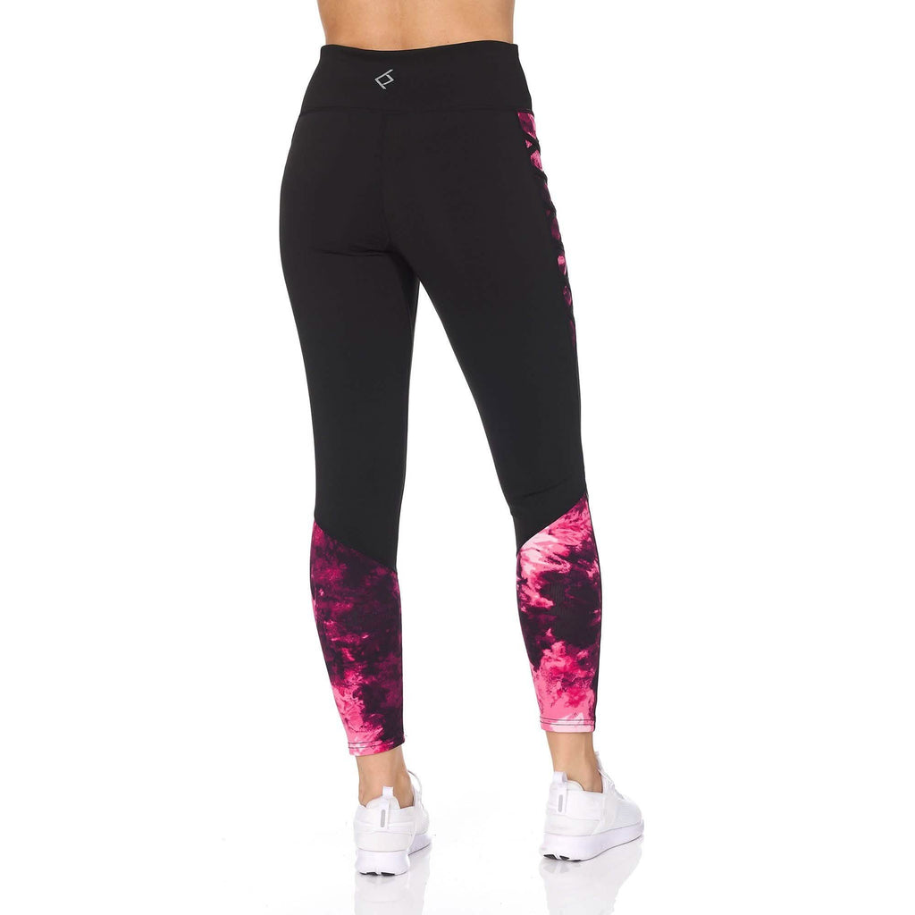 Legging marbré taille haute 7/8 avec détail de treillis pour femme
