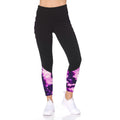 Legging marbré taille haute 7/8 avec détail de treillis pour femme