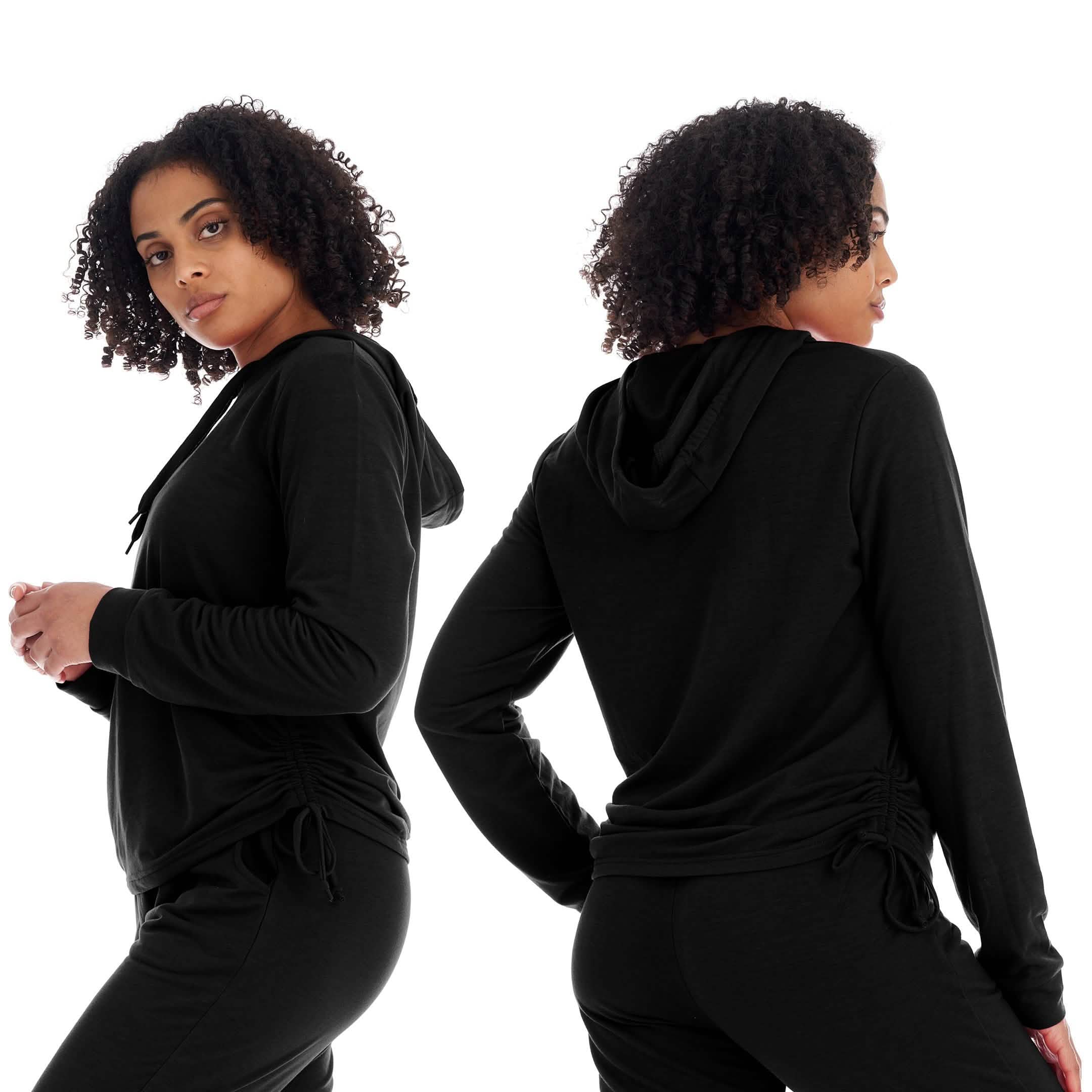Sweat à capuche en molleton éponge athleisure pour femme
