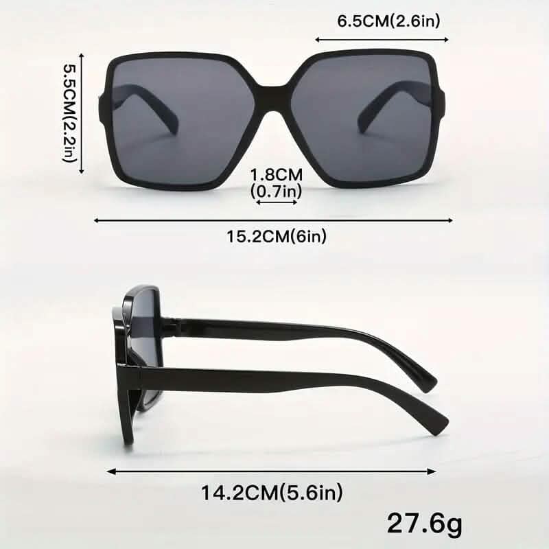 Lunettes surdimensionnées pour femme avec monture en PC noire