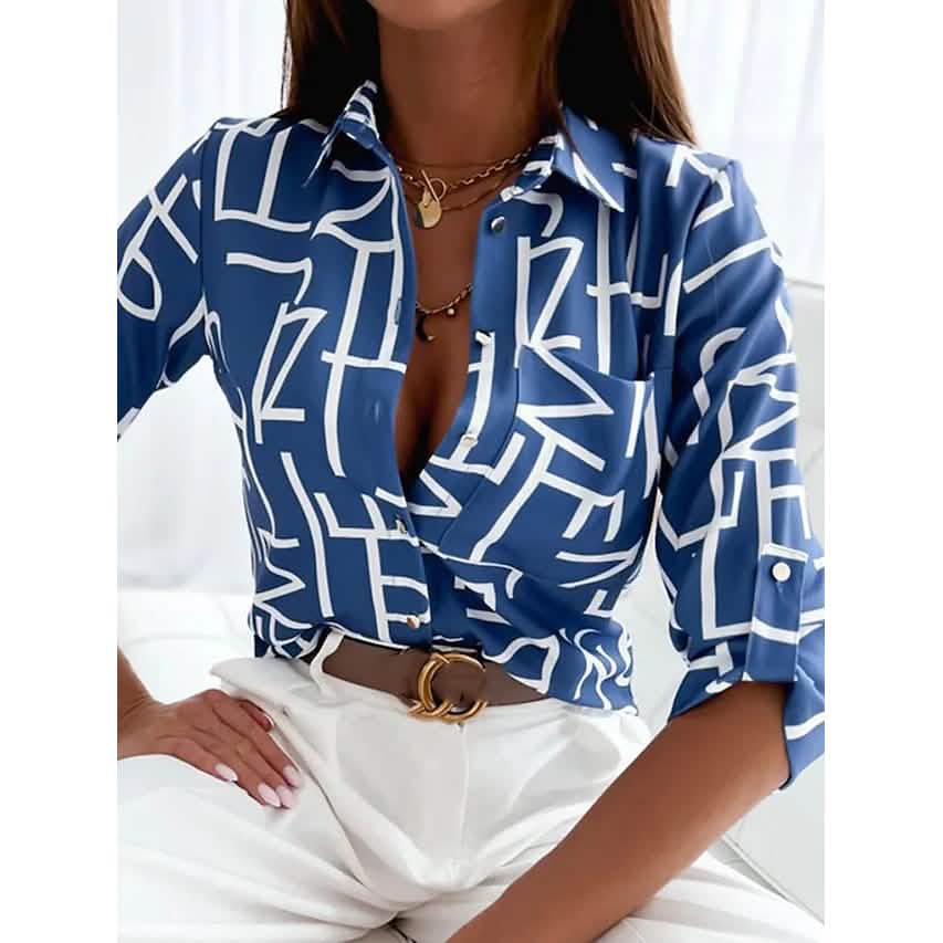 Chemisier femme boutonnage poche manches longues