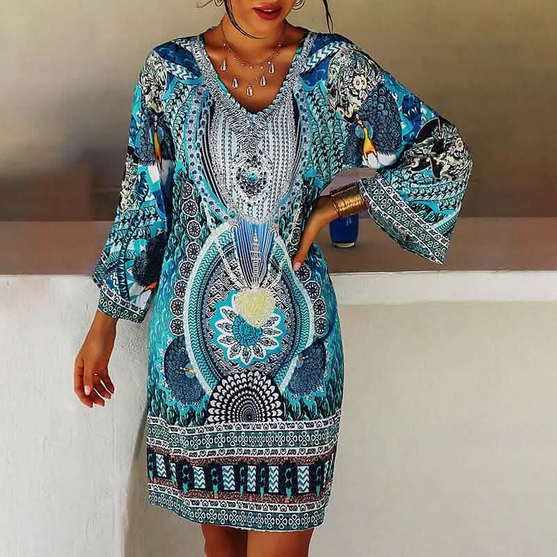 Mini-robe bohème pour femme