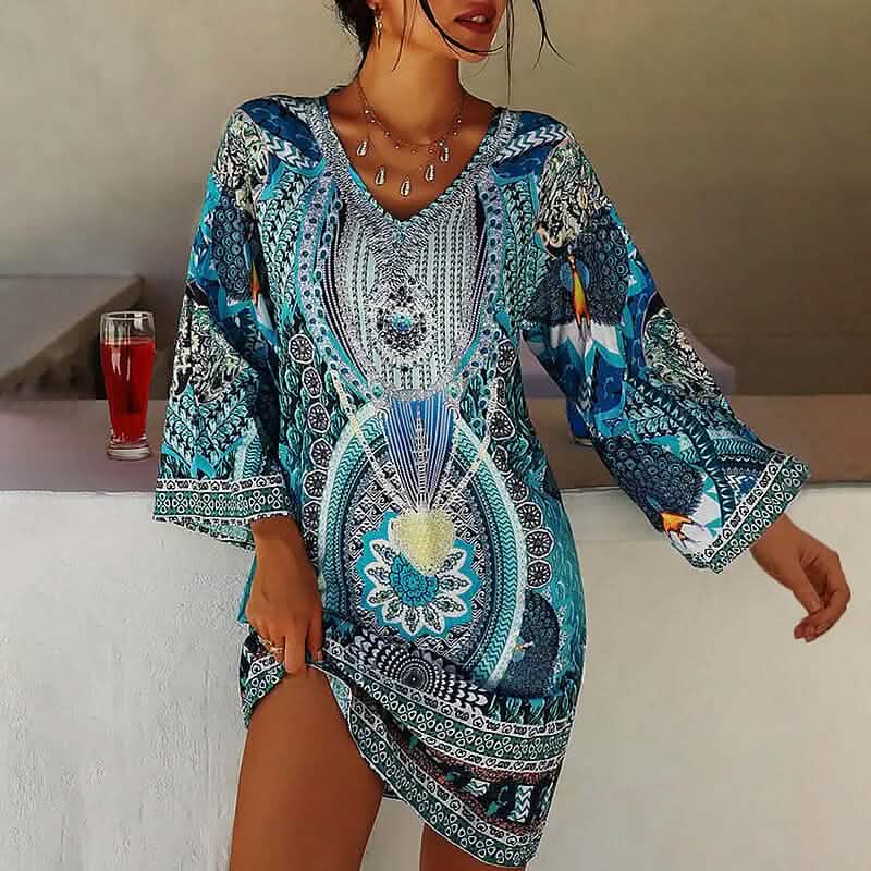 Mini-robe bohème pour femme