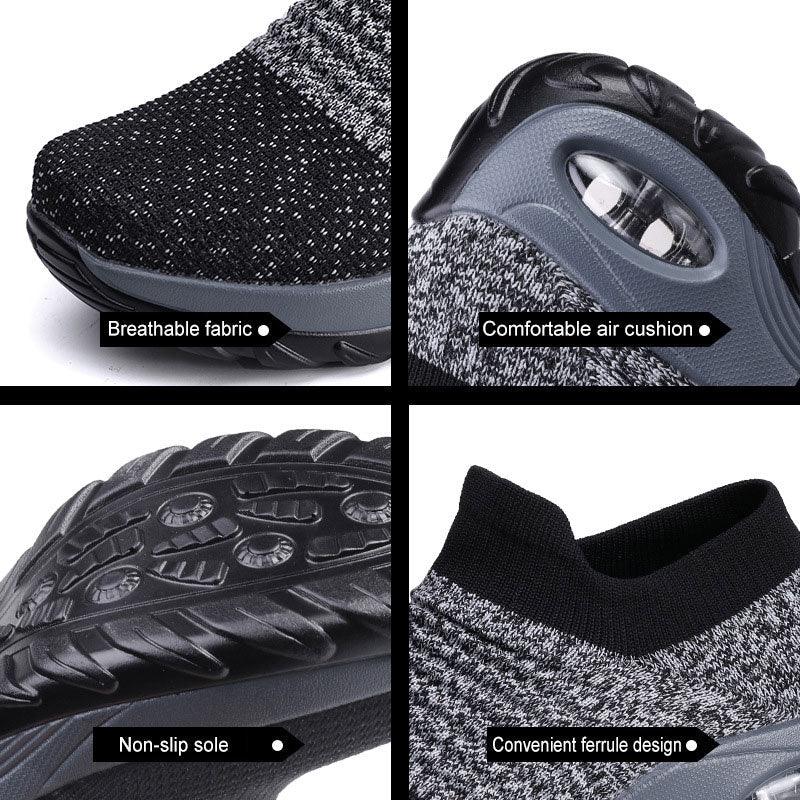 Baskets respirantes pour femmes Nouvelles chaussures en maille pour femmes Chaussures décontractées à coussin d'air à enfiler Chaussures de marche légères en maille respirante Athlétiques Chaussures de course Baskets chaussettes mode à enfiler
