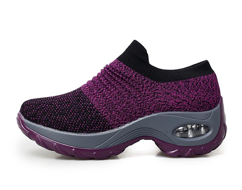 Baskets respirantes pour femmes Nouvelles chaussures en maille pour femmes Chaussures décontractées à coussin d'air à enfiler Chaussures de marche légères en maille respirante Athlétiques Chaussures de course Baskets chaussettes mode à enfiler