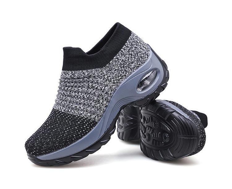 Baskets respirantes pour femmes Nouvelles chaussures en maille pour femmes Chaussures décontractées à coussin d'air à enfiler Chaussures de marche légères en maille respirante Athlétiques Chaussures de course Baskets chaussettes mode à enfiler