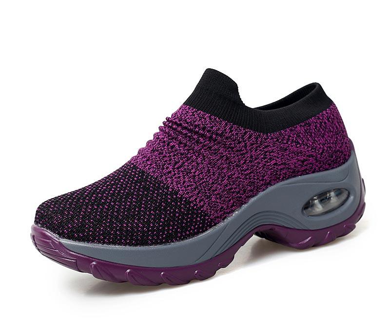 Baskets respirantes pour femmes Nouvelles chaussures en maille pour femmes Chaussures décontractées à coussin d'air à enfiler Chaussures de marche légères en maille respirante Athlétiques Chaussures de course Baskets chaussettes mode à enfiler