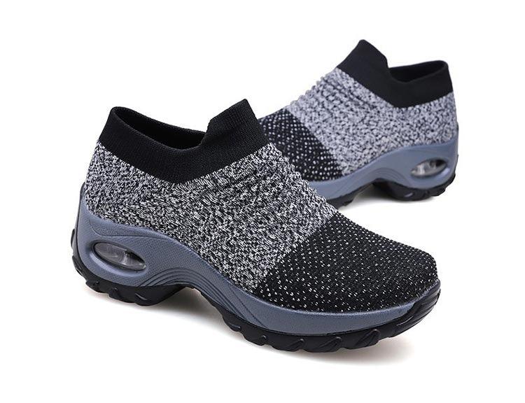 Baskets respirantes pour femmes Nouvelles chaussures en maille pour femmes Chaussures décontractées à coussin d'air à enfiler Chaussures de marche légères en maille respirante Athlétiques Chaussures de course Baskets chaussettes mode à enfiler