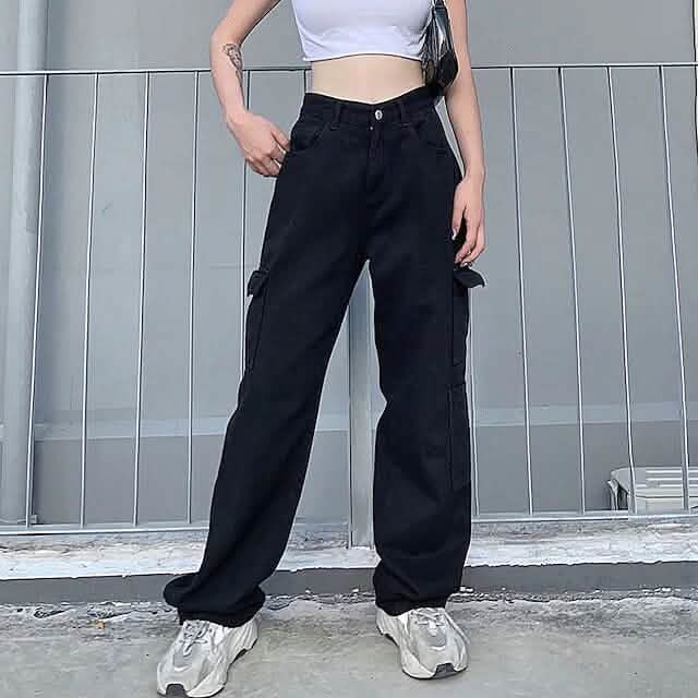 Pantalon Cargo Femme Taille Mi-Haute