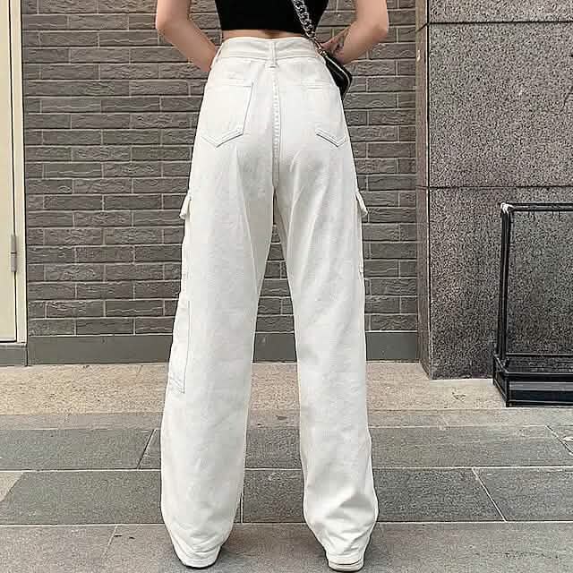 Pantalon Cargo Femme Taille Mi-Haute