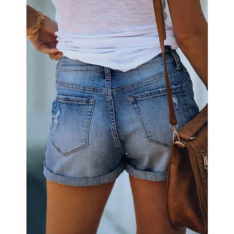 Short en jean décontracté pour femme
