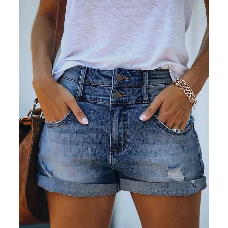 Short en jean décontracté pour femme
