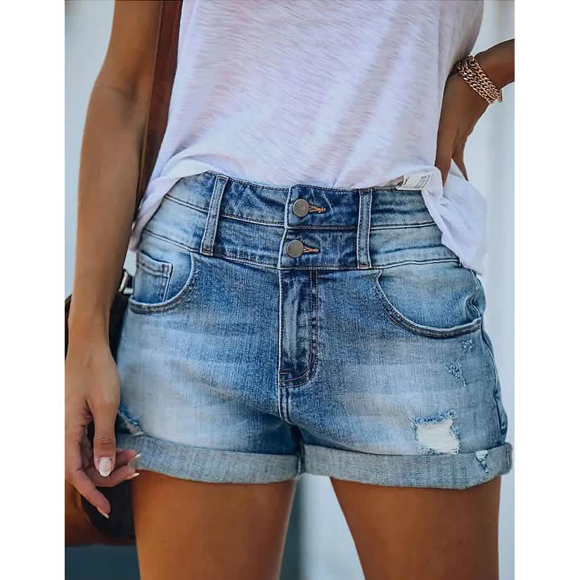 Short en jean décontracté pour femme