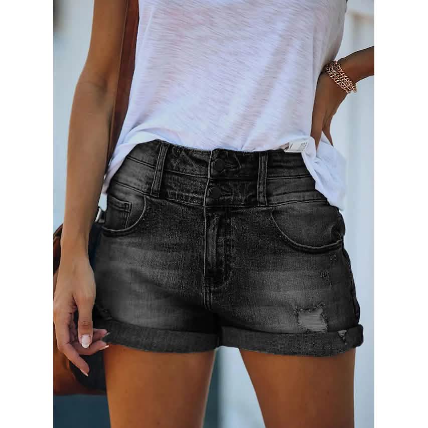 Short en jean décontracté pour femme