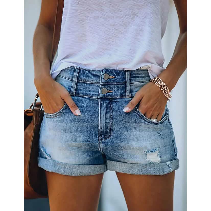 Short en jean décontracté pour femme