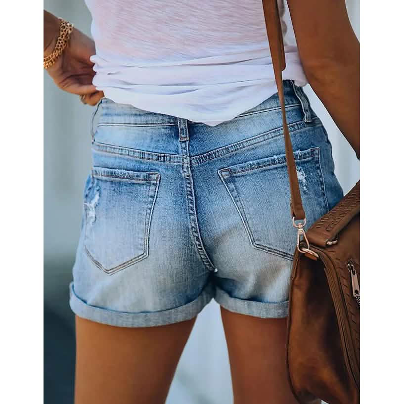 Short en jean décontracté pour femme