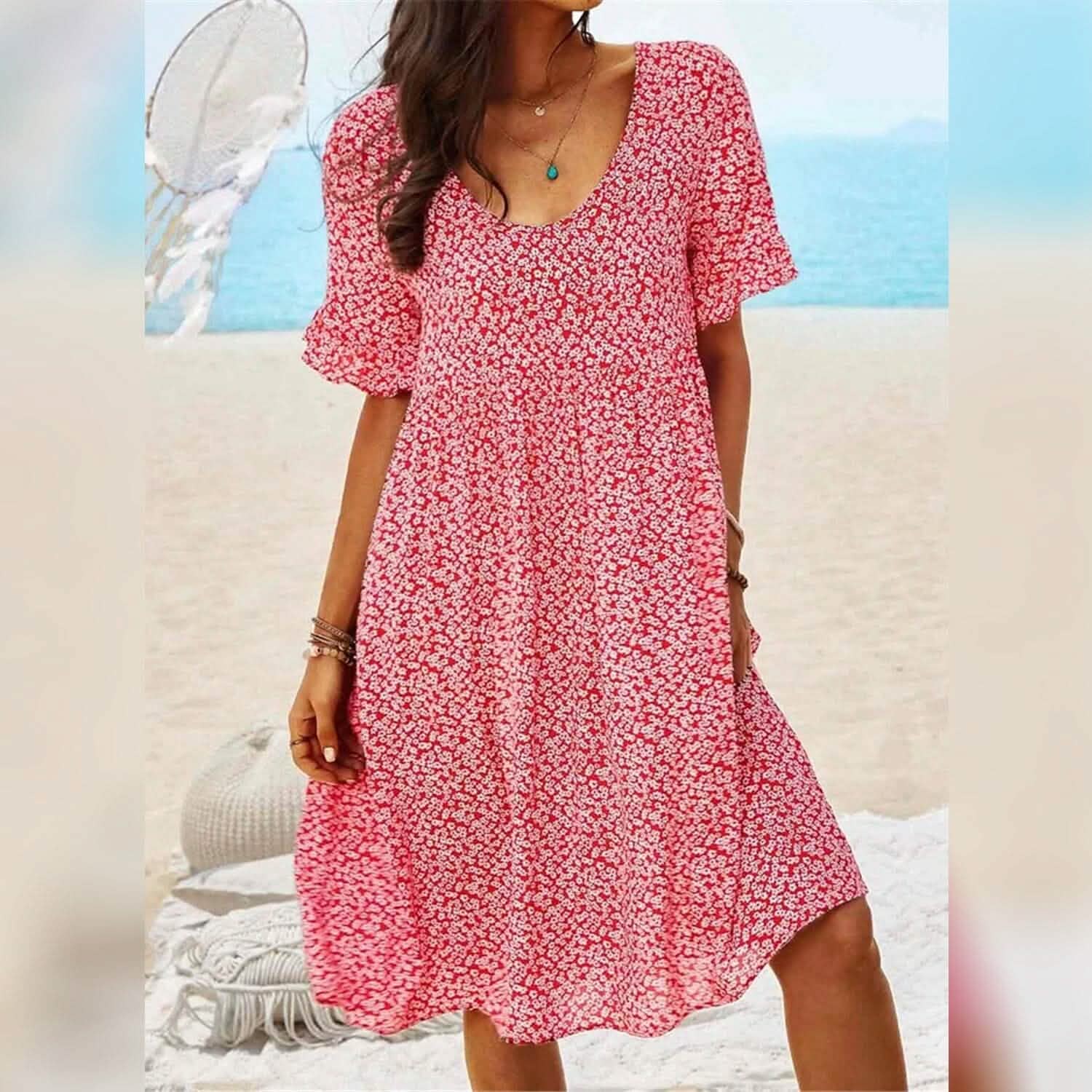 Robe décontractée fleurie pour femme