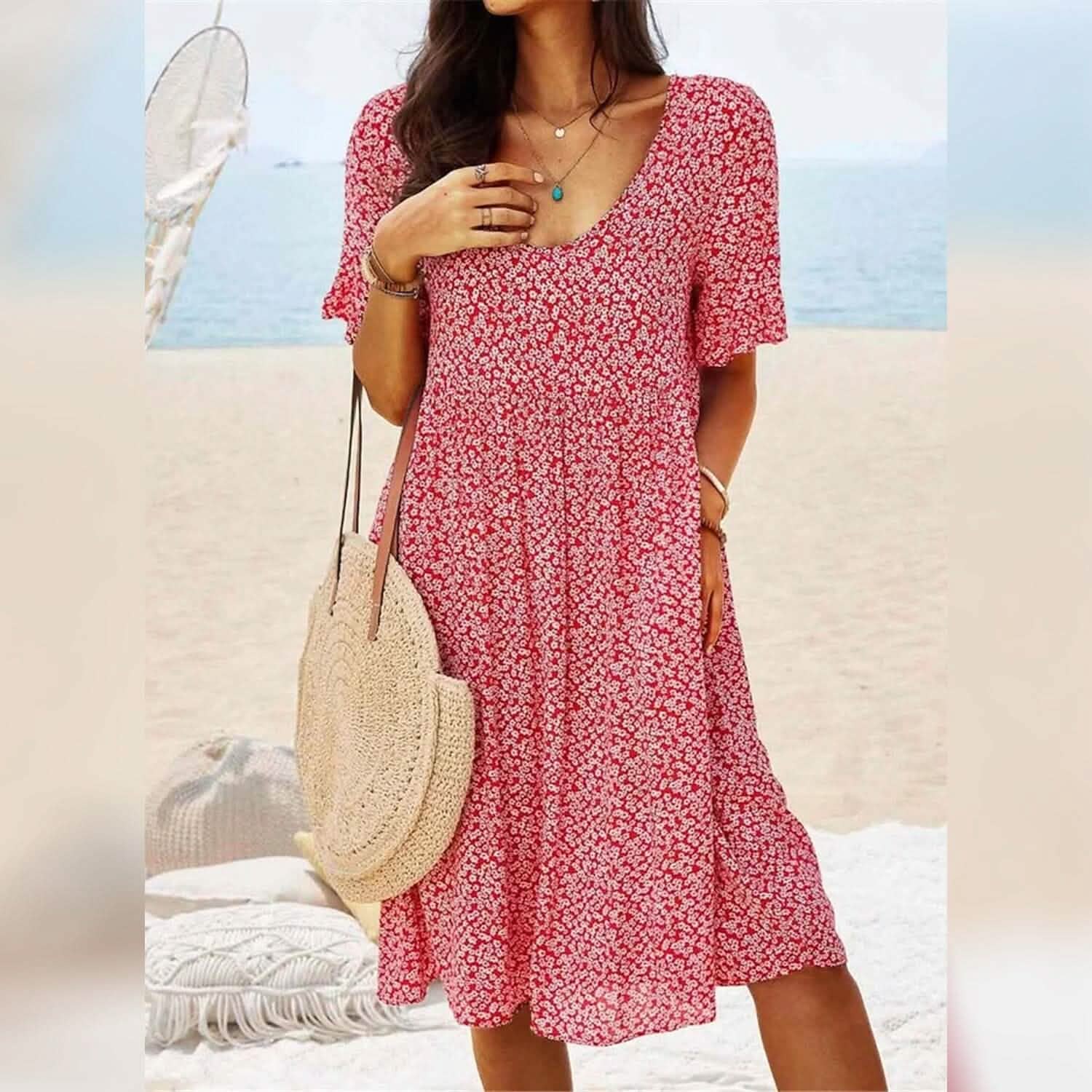 Robe décontractée fleurie pour femme