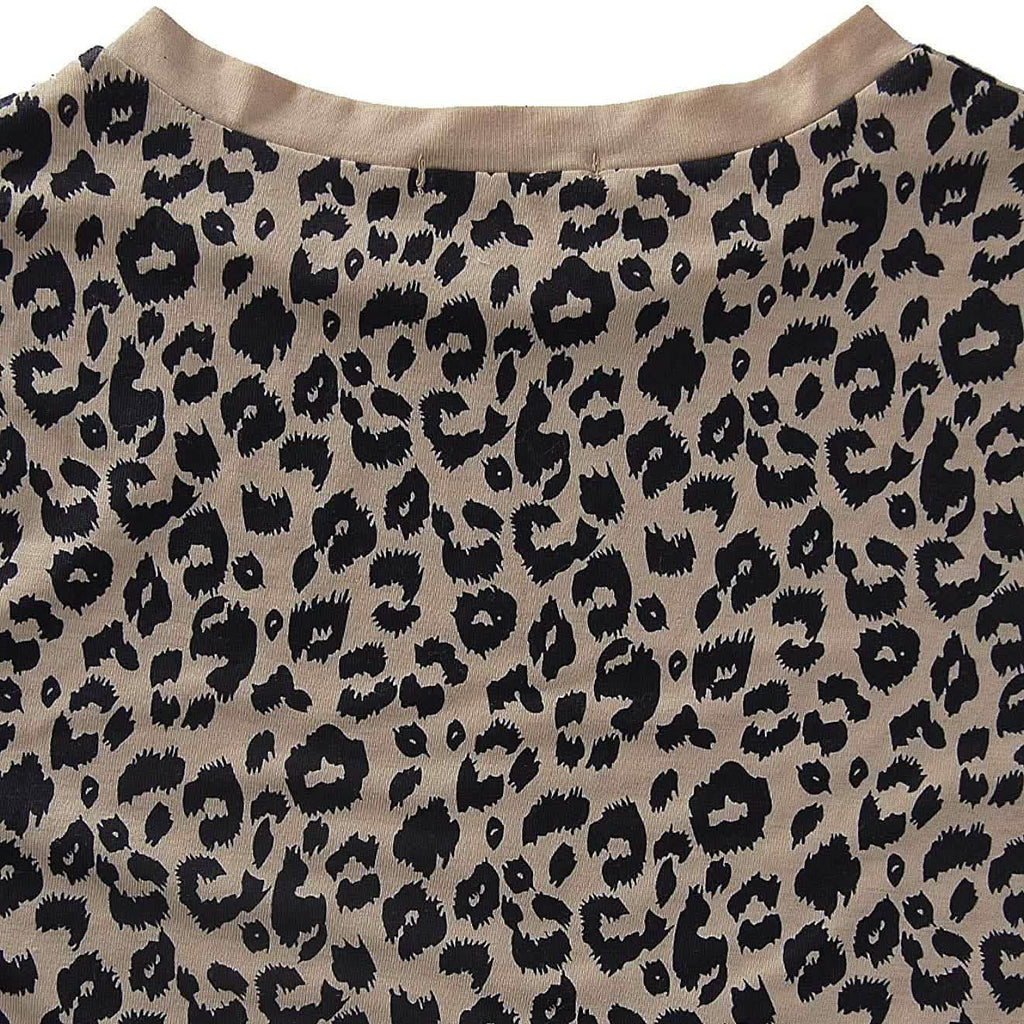 Haut décontracté pour femme imprimé léopard Manches longues T-shirt Blouse mignonne Tees graphiques