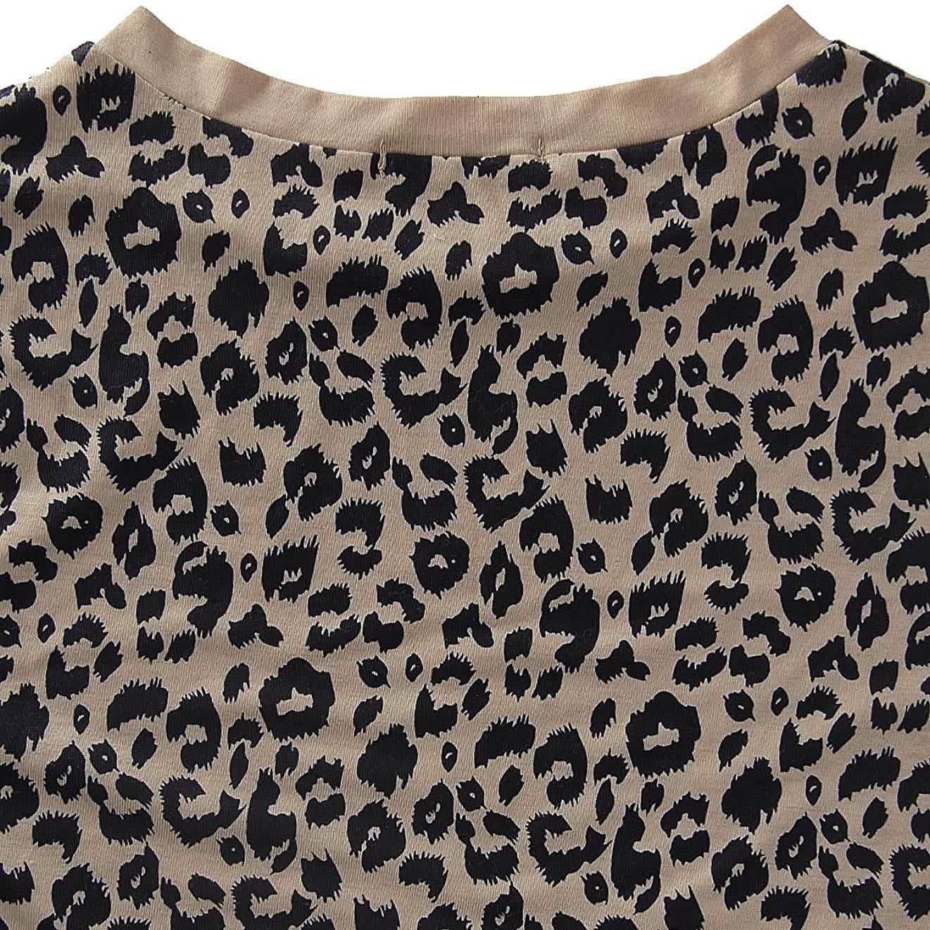 Haut décontracté pour femme imprimé léopard Manches longues T-shirt Blouse mignonne Tees graphiques