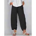 Pantalon en coton décontracté grande taille pour femme