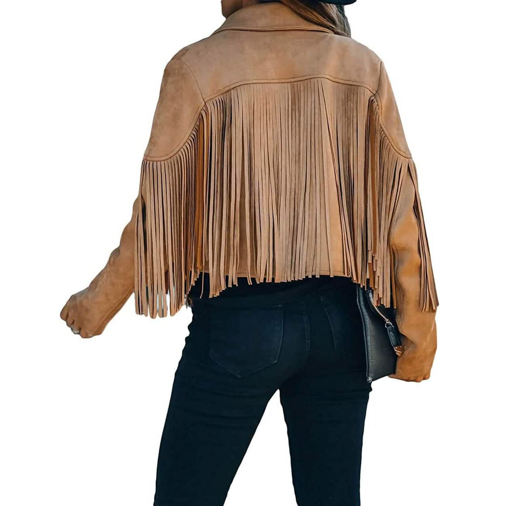 Veste Courte à Franges Chic pour Femme