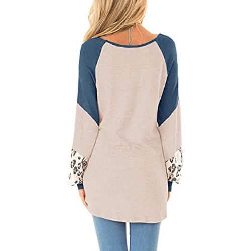Sweat-shirt Femme Léopard et Blocs de Couleurs