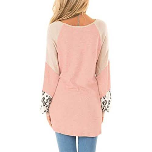 Sweat-shirt Femme Léopard et Blocs de Couleurs