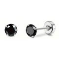 Boucles d'oreilles plates en acier chirurgical et oxyde de zirconium pour femme