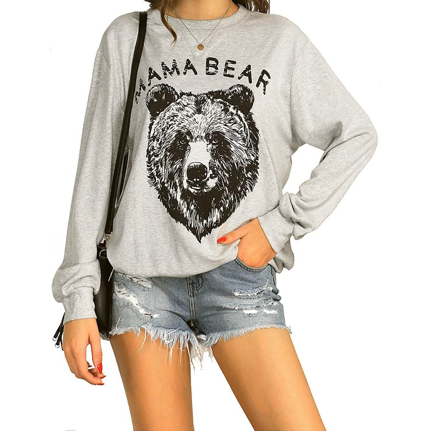 Haut mignon à manches longues pour femme, sweat ample à col rond