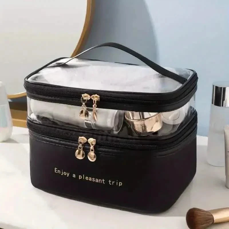 Trousse de Maquillage Double Couche pour Femmes
