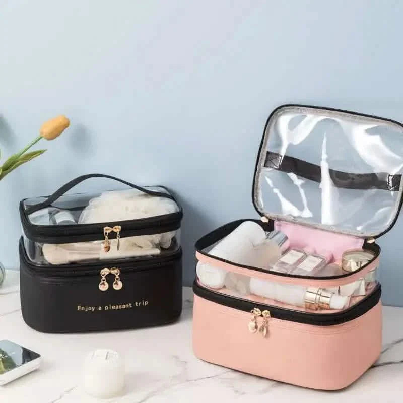 Trousse de Maquillage Double Couche pour Femmes