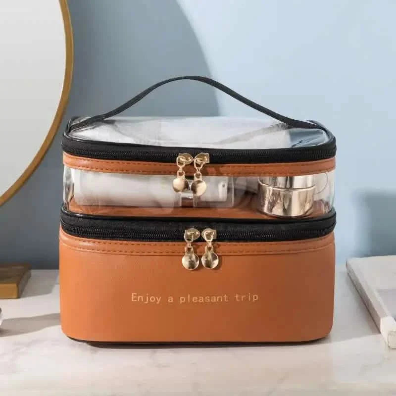 Trousse de Maquillage Double Couche pour Femmes