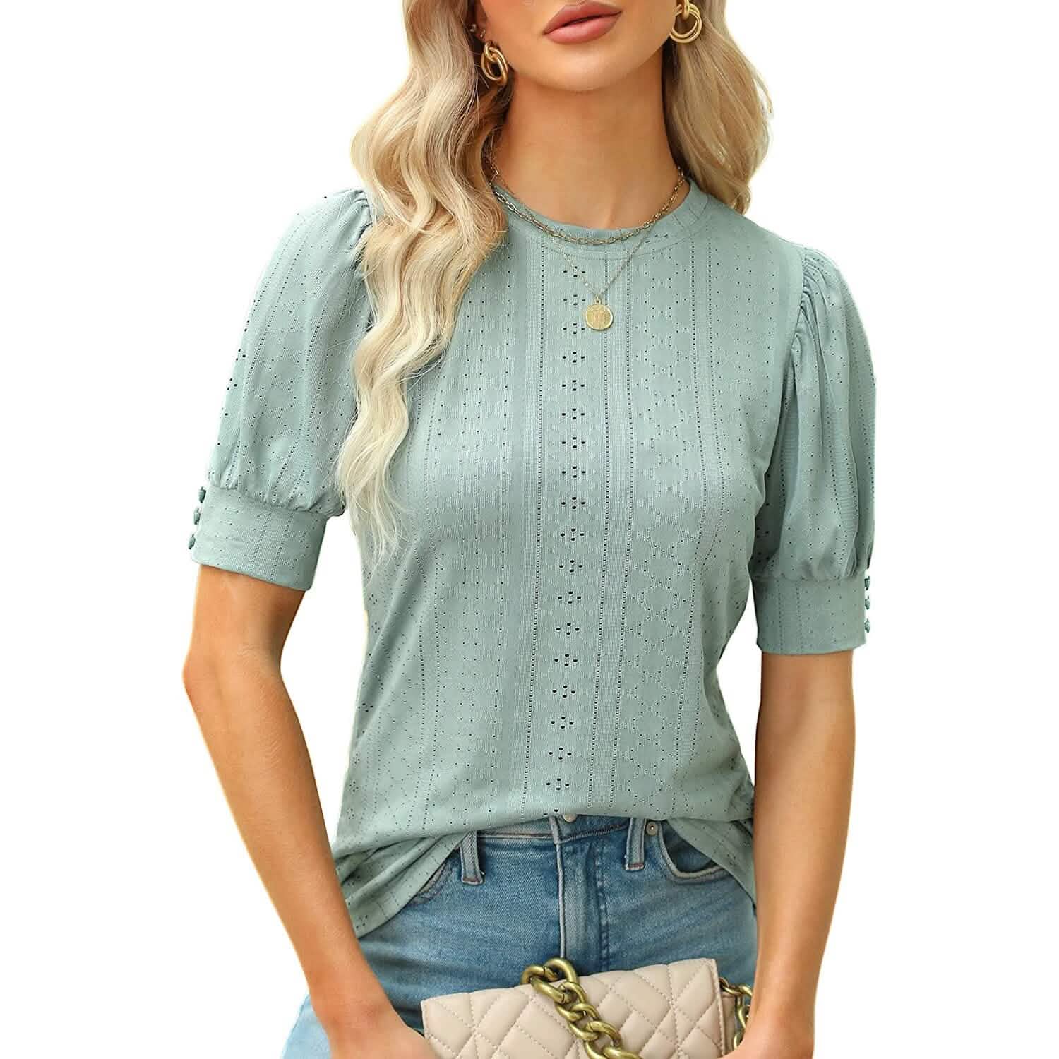 Hauts habillés et décontractés à manches bouffantes pour femme