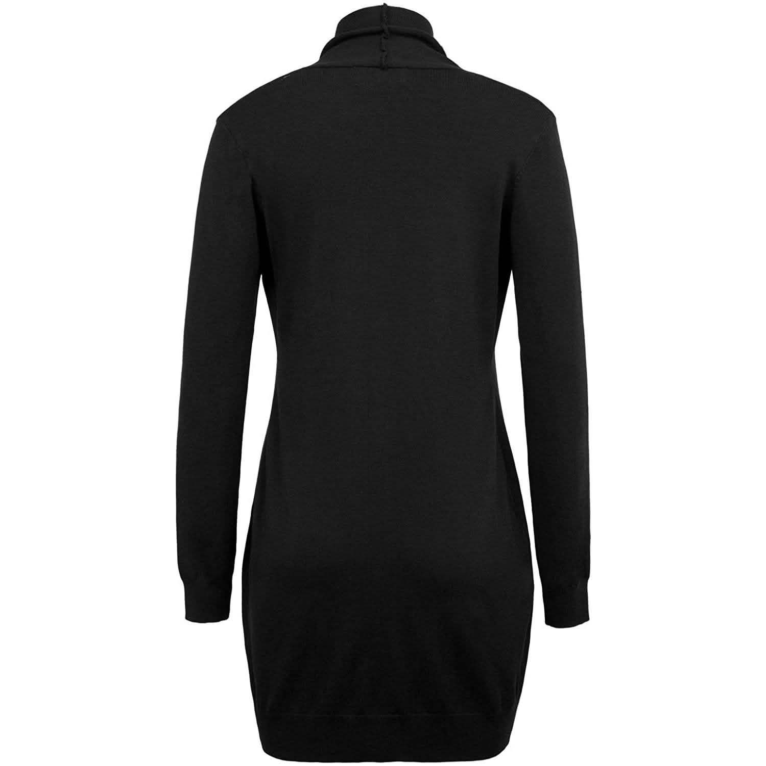 Cardigan long uni tricoté ouvert devant pour femme