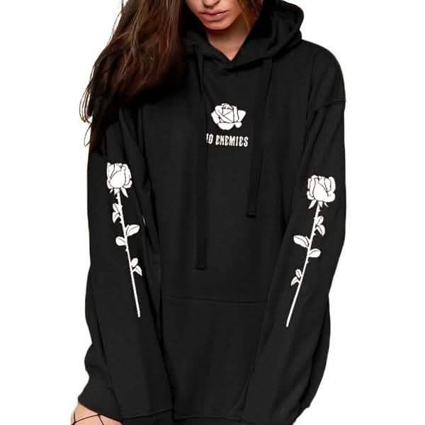 Hauts décontractés pour femme à imprimé rose - sweats à capuche chauds