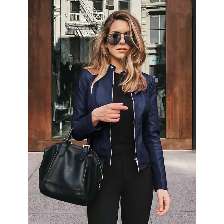 Blouson en similicuir pour femme