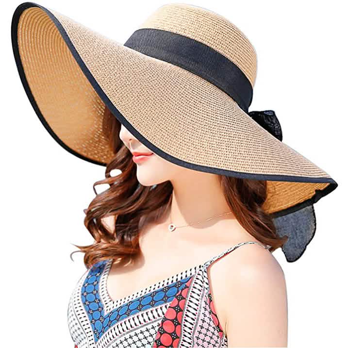 Chapeau de plage souple à large bord pour femme