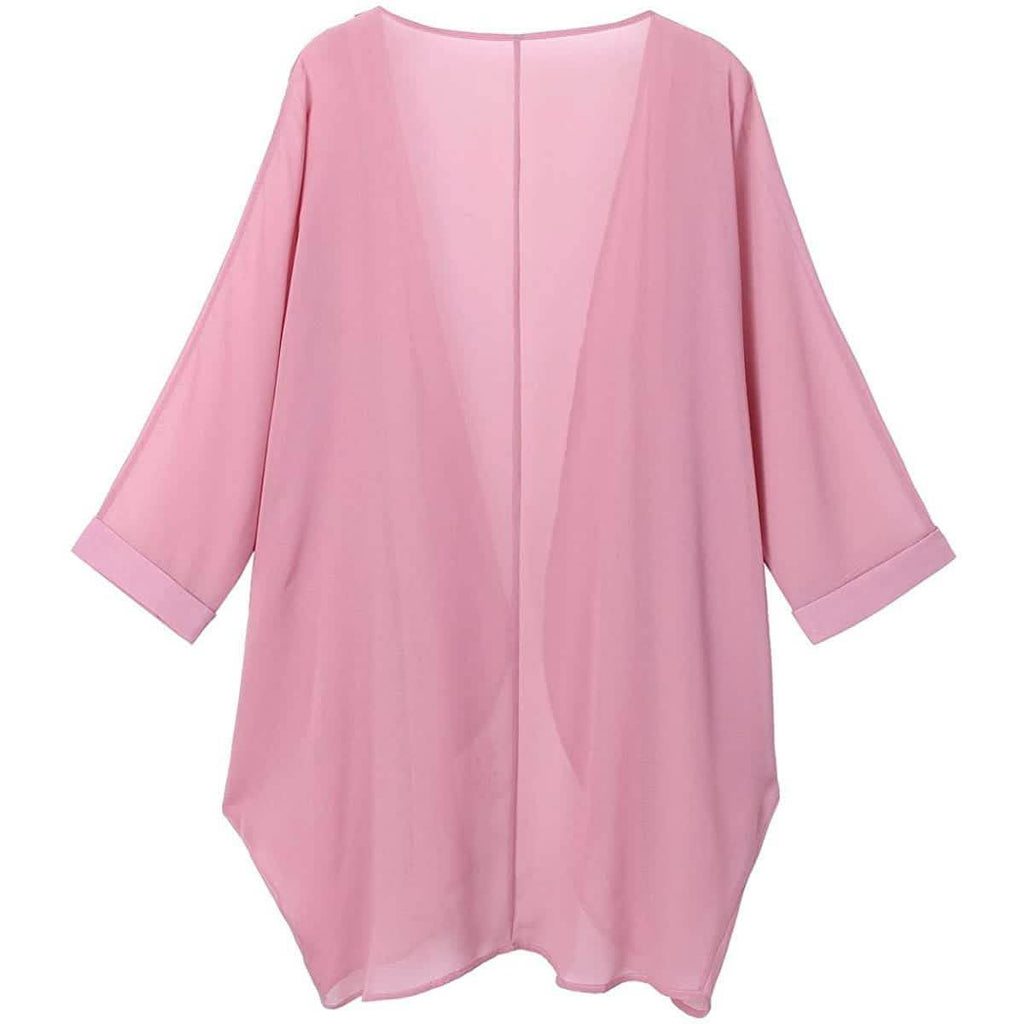 Capes-kimono amples en mousseline transparente à imprimé floral pour femmes